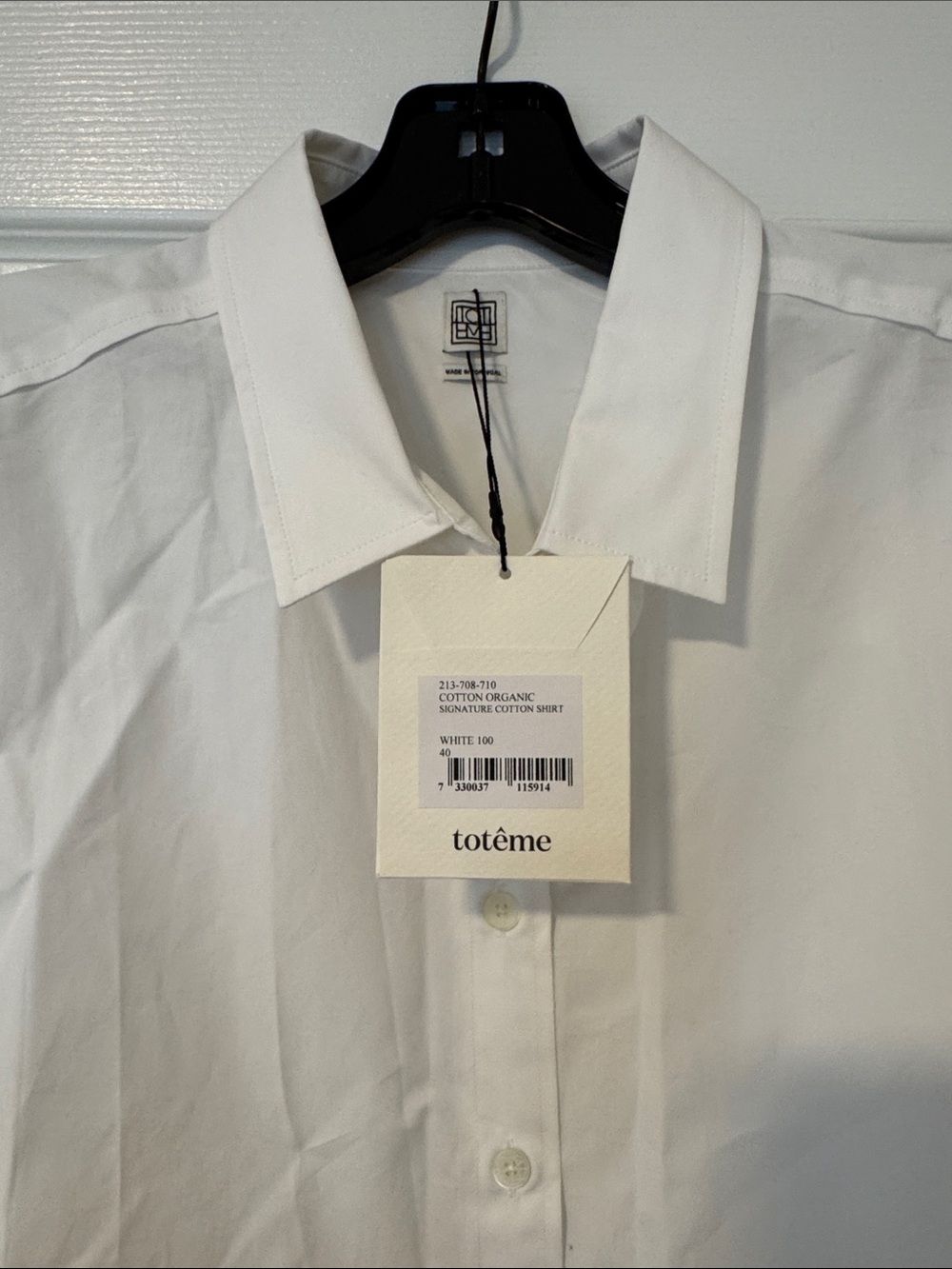 Toteme Women’s Cotton Organic Signature White Button-Down Shirt Size 40 - NWT - Picture 4 of 9